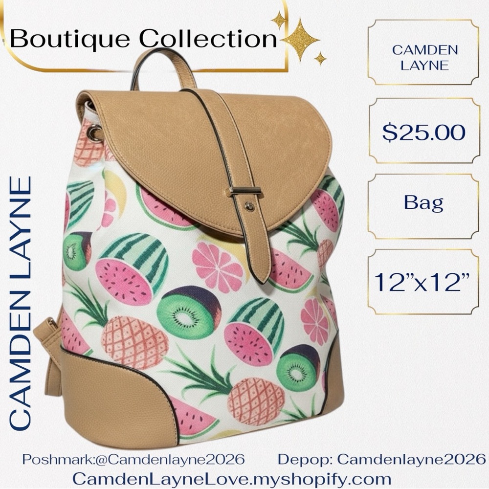 Camden Layne Women's Tropical Print Backpack - Picture 2 of 6